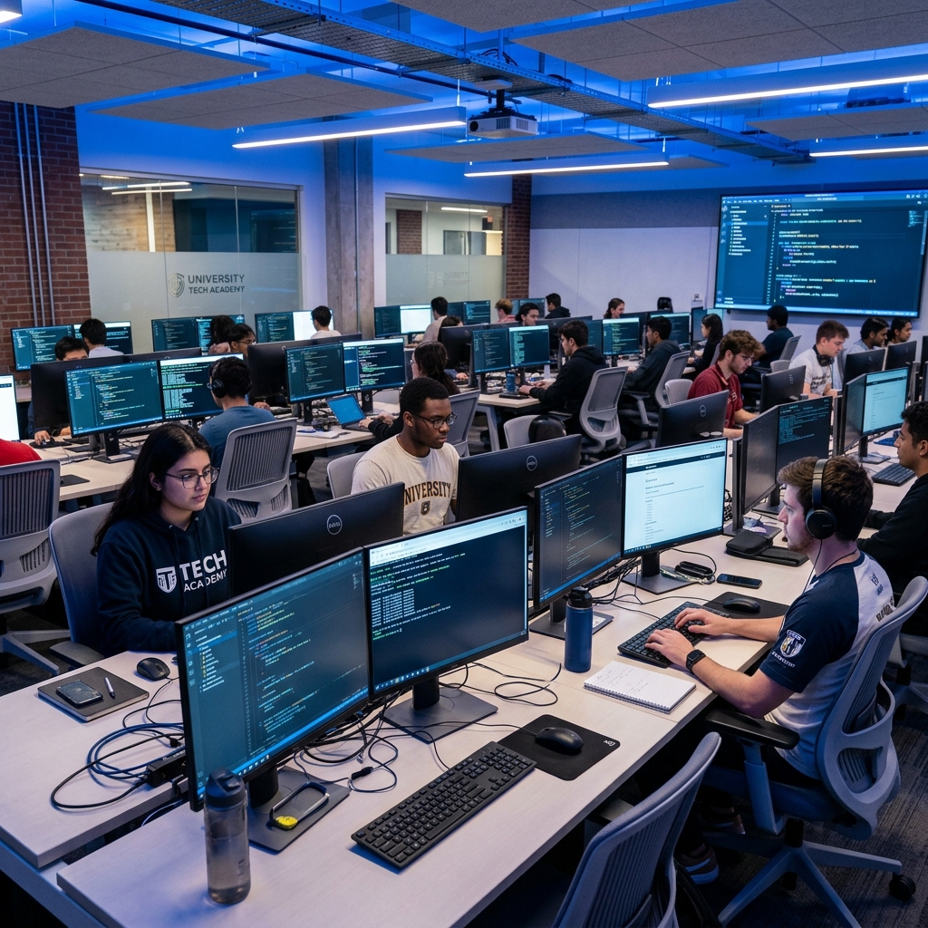 BSCS students working in computer lab